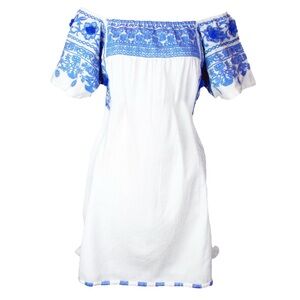 Buggy Kiki Off-Shoulder Dress in Grecian Blue